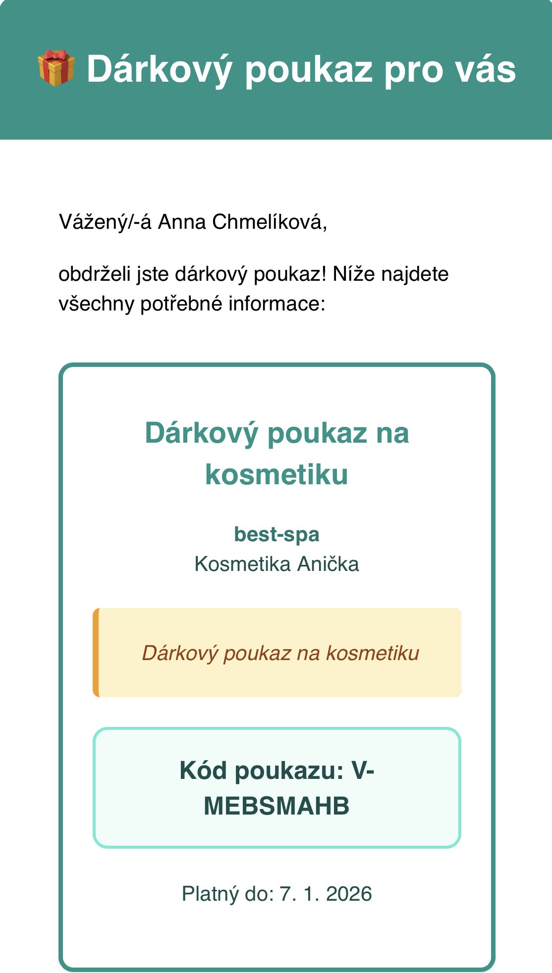 Email s poukazem 4