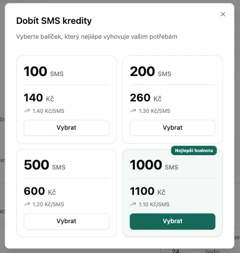 Dobít SMS kredity