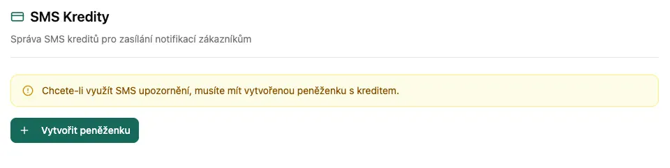 Vytvoření peněženky