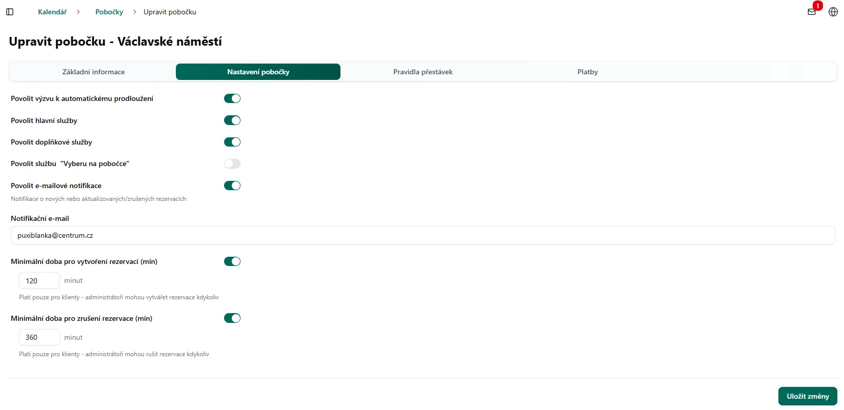 Minimální doba pro zrušení