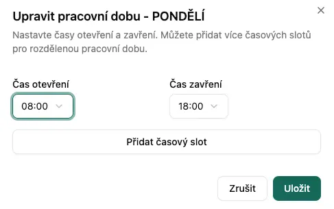 Upravit pracovní dobu