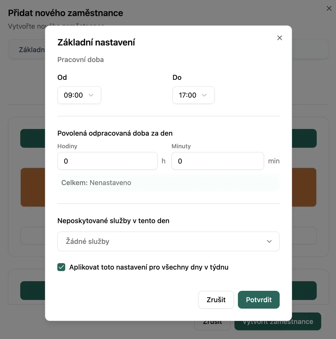 Pracovní doba zaměstnance