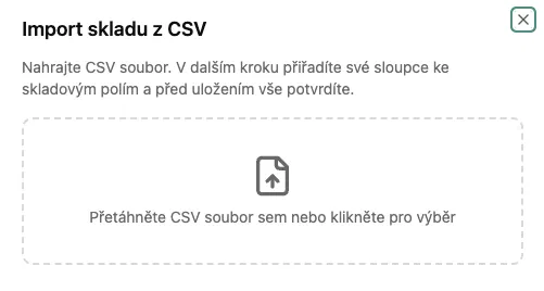 Import skladu z CSV