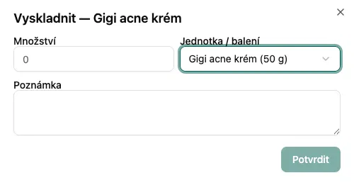 Dialog vyskladnění