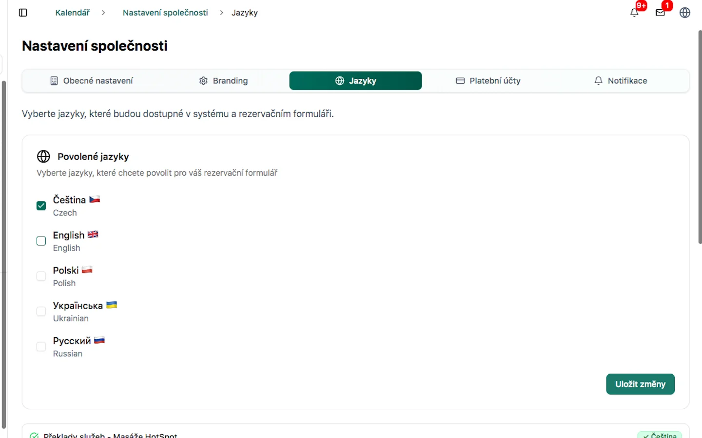 Jazyky ve službách