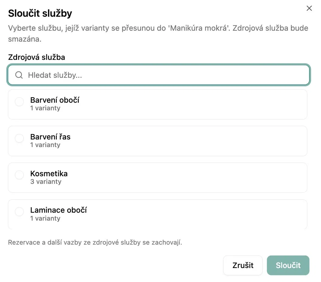 Sloučení služeb