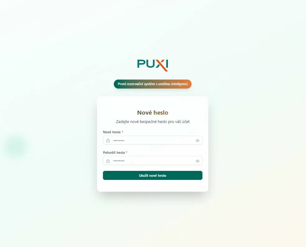 Nastavení nového hesla