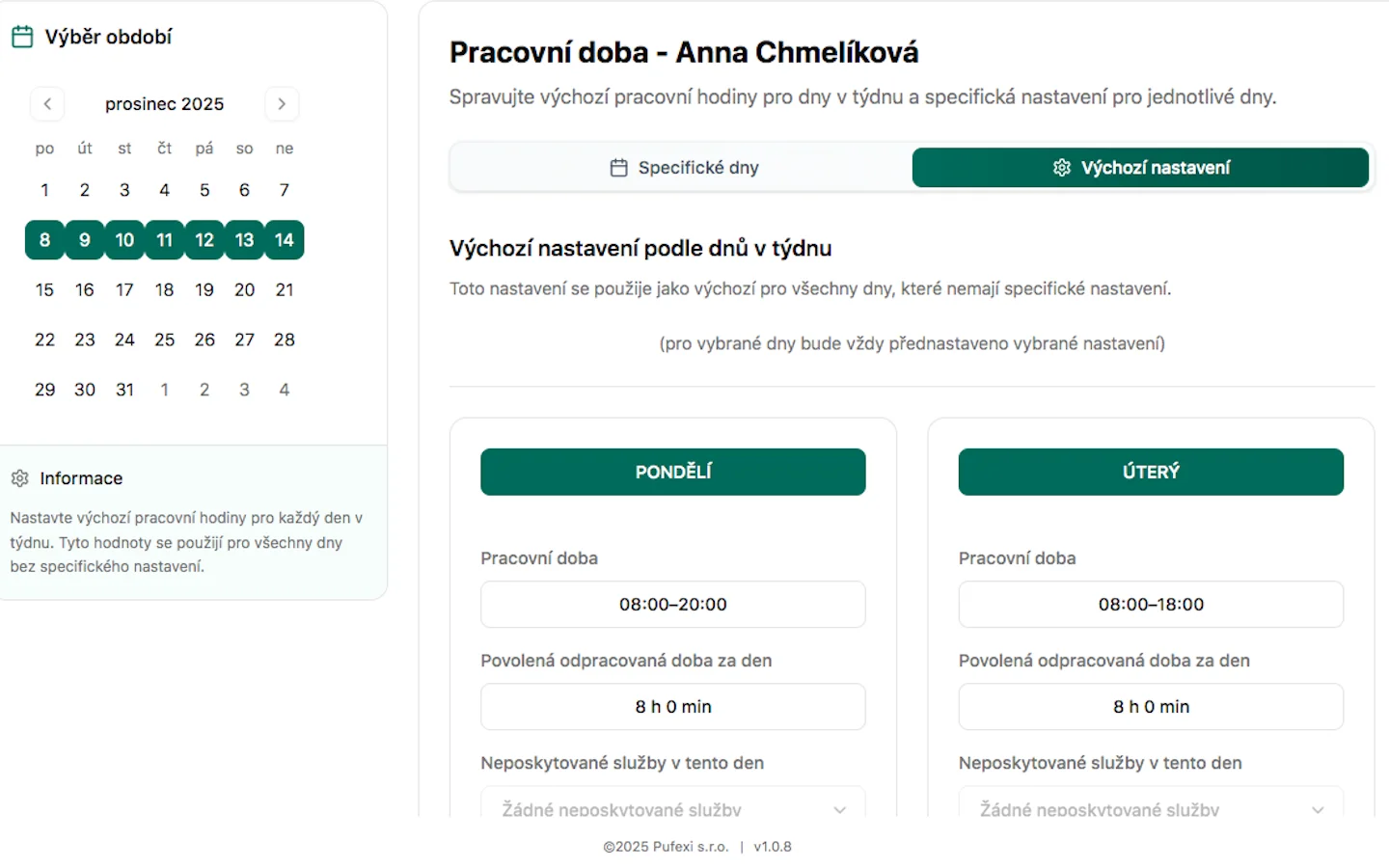 Maximální délka služby