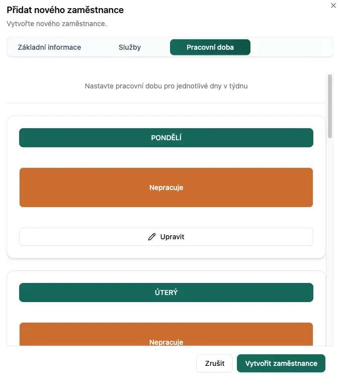Pracovní doba zaměstnance