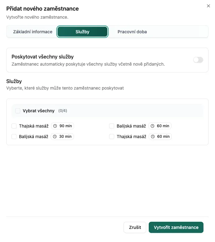 Služby zaměstnance